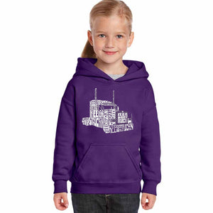 KEEP ON TRUCKIN' - Girl's Word Art Hooded Sweatshirt