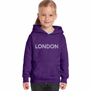 LONDON NEIGHBORHOODS - Girl's Word Art Hooded Sweatshirt