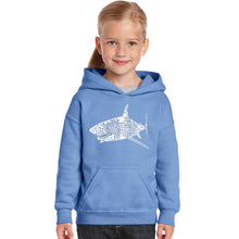 Load image into Gallery viewer, SPECIES OF SHARK - Girl&#39;s Word Art Hooded Sweatshirt