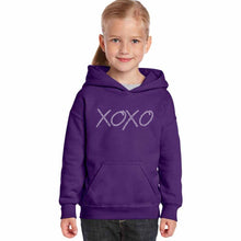 Load image into Gallery viewer, XOXO - Girl&#39;s Word Art Hooded Sweatshirt