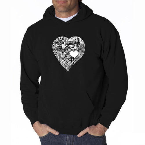 LOVE IN 44 DIFFERENT LANGUAGES - Men's Word Art Hooded Sweatshirt