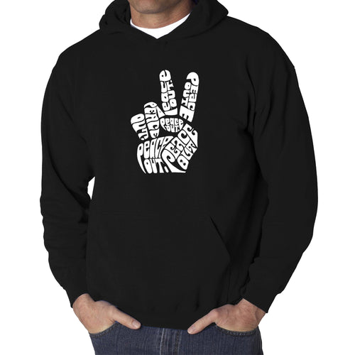 Peace Out  - Men's Word Art Hooded Sweatshirt