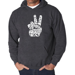 Peace Out  - Men's Word Art Hooded Sweatshirt