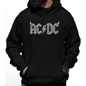 ACDC Classic Horns Logo  - Men's Word Art Hooded Sweatshirt