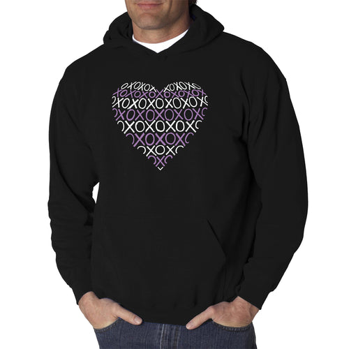 XOXO Heart  - Men's Word Art Hooded Sweatshirt