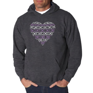 XOXO Heart  - Men's Word Art Hooded Sweatshirt