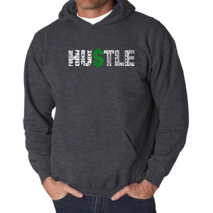 Hustle  - Men's Word Art Hooded Sweatshirt