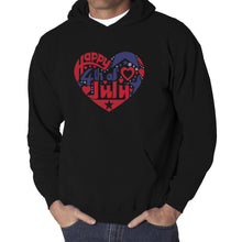 Load image into Gallery viewer, Men&#39;s Word Art Hooded Sweatshirt - July 4th Heart