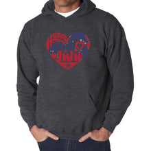 Load image into Gallery viewer, Men&#39;s Word Art Hooded Sweatshirt - July 4th Heart