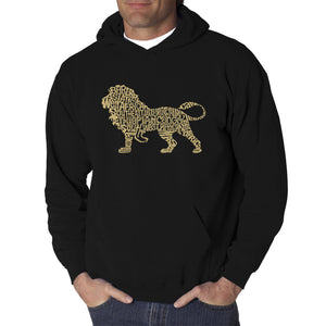 Lion - Men's Word Art Hooded Sweatshirt