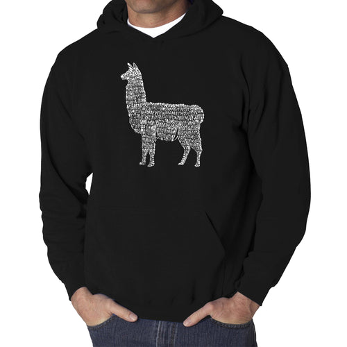 Llama Mama  - Men's Word Art Hooded Sweatshirt