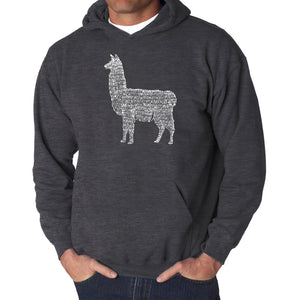 Llama Mama  - Men's Word Art Hooded Sweatshirt
