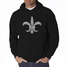 Load image into Gallery viewer, FLEUR DE LIS POPULAR LOUISIANA CITIES - Men&#39;s Word Art Hooded Sweatshirt