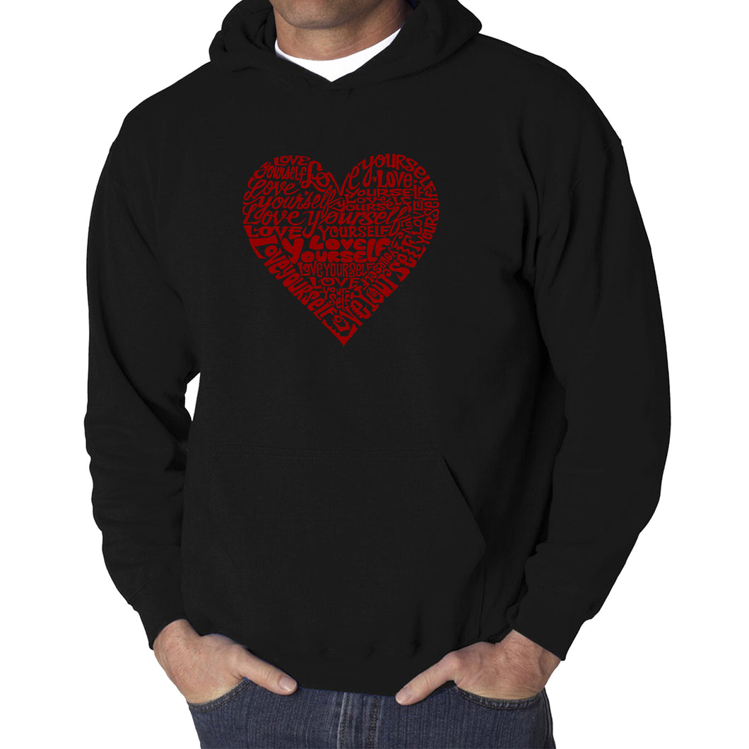 Love Yourself - Men's Word Art Hooded Sweatshirt