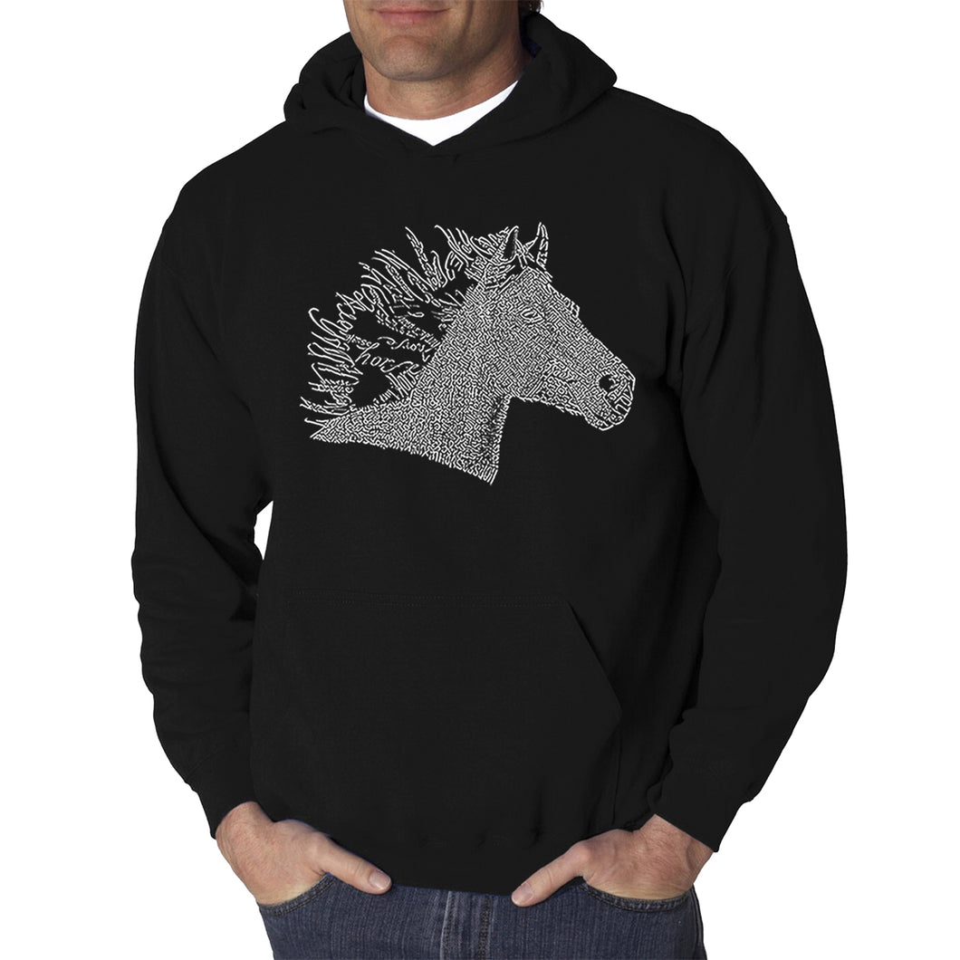 Horse Mane - Men's Word Art Hooded Sweatshirt
