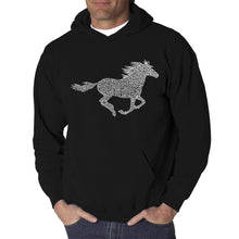 Load image into Gallery viewer, Horse Breeds - Men&#39;s Word Art Hooded Sweatshirt