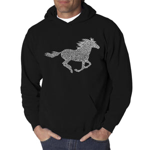 Horse Breeds - Men's Word Art Hooded Sweatshirt