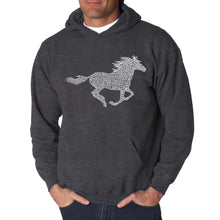 Load image into Gallery viewer, Horse Breeds - Men&#39;s Word Art Hooded Sweatshirt