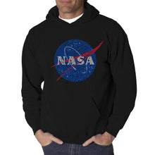 Load image into Gallery viewer, NASA&#39;s Most Notable Missions - Men&#39;s Word Art Hooded Sweatshirt