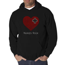 Load image into Gallery viewer, Nurses Rock - Men&#39;s Word Art Hooded Sweatshirt