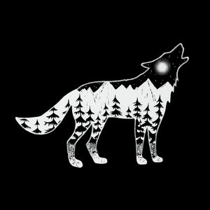 Howling Wolf  - Girl's Word Art T-Shirt