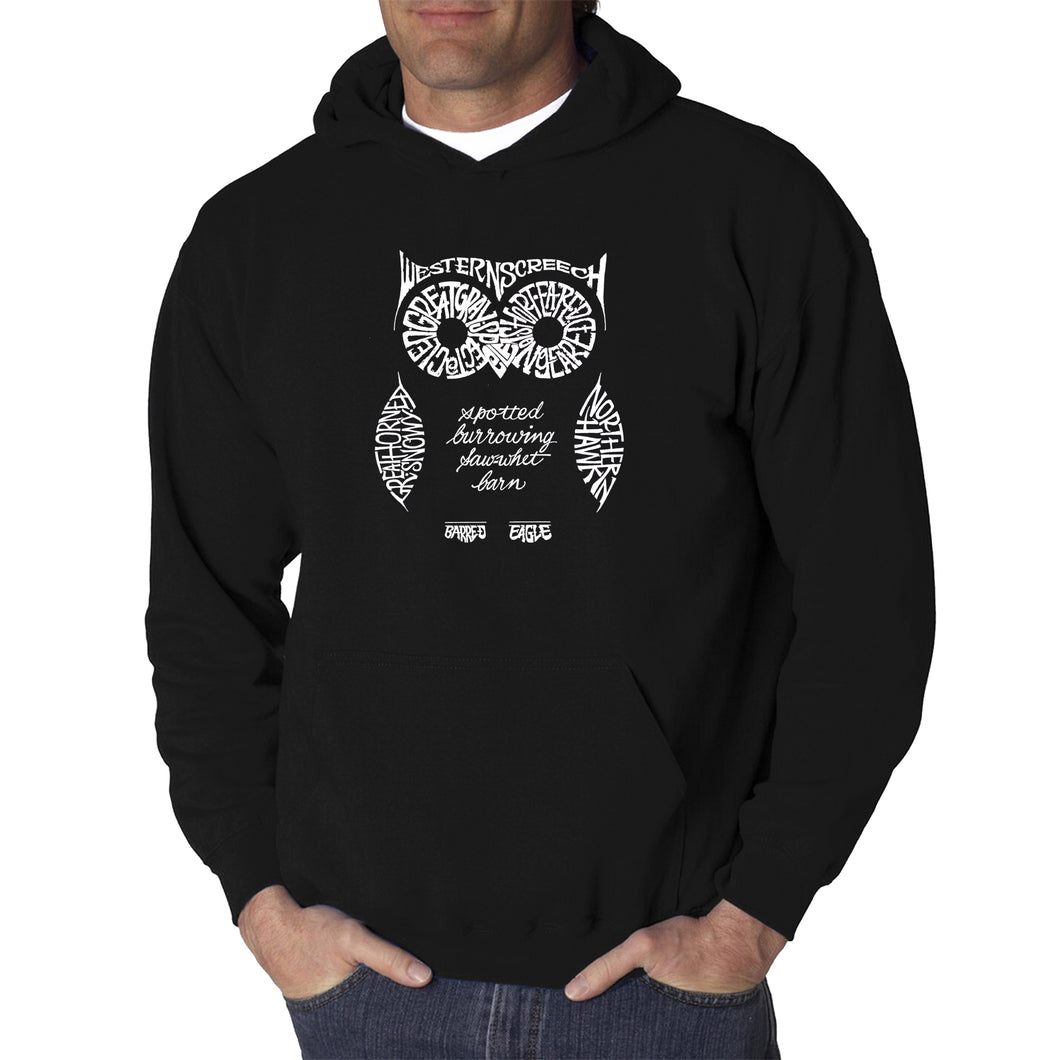 Owl - Men's Word Art Hooded Sweatshirt
