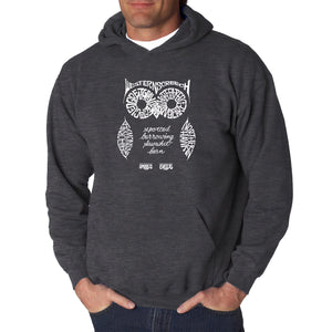 Owl - Men's Word Art Hooded Sweatshirt