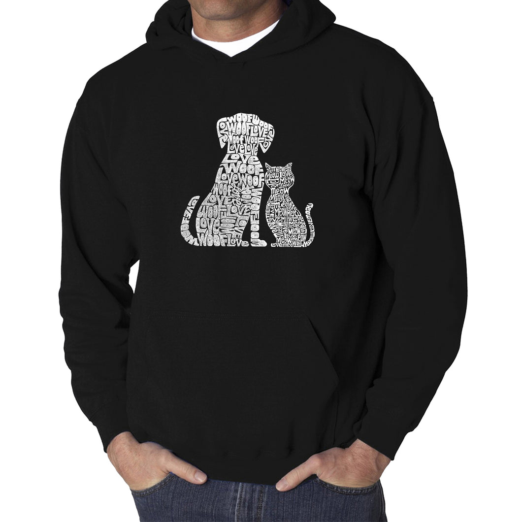 Dogs and Cats  - Men's Word Art Hooded Sweatshirt