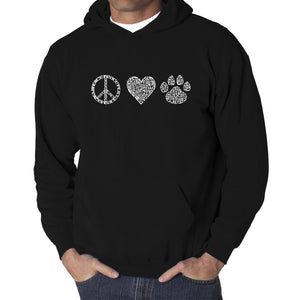 Peace Love Cats  - Men's Word Art Hooded Sweatshirt