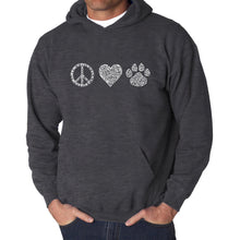 Load image into Gallery viewer, Peace Love Cats  - Men&#39;s Word Art Hooded Sweatshirt