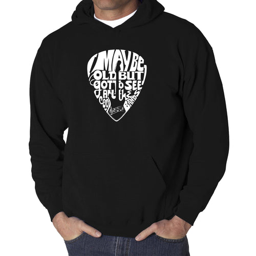 Guitar Pick  - Men's Word Art Hooded Sweatshirt