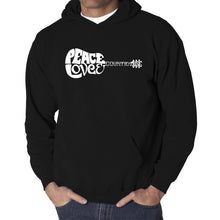 Load image into Gallery viewer, Peace Love Country  - Men&#39;s Word Art Hooded Sweatshirt