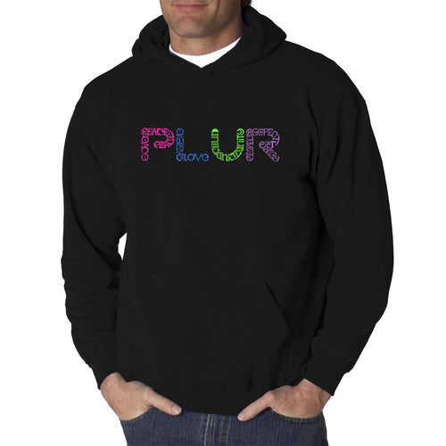 PLUR - Men's Word Art Hooded Sweatshirt