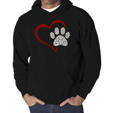 Load image into Gallery viewer, Paw Heart - Men&#39;s Word Art Hooded Sweatshirt