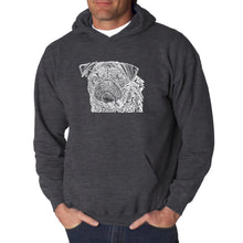 Load image into Gallery viewer, Pug Face - Men&#39;s Word Art Hooded Sweatshirt