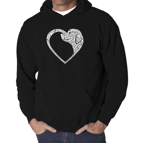 Dog Heart - Men's Word Art Hooded Sweatshirt