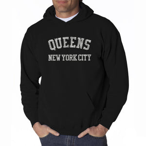 POPULAR NEIGHBORHOODS IN QUEENS, NY - Men's Word Art Hooded Sweatshirt