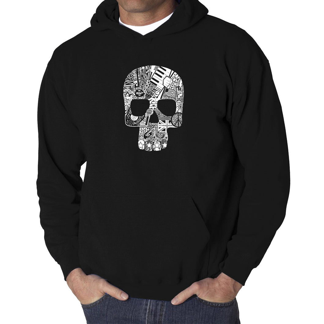 Rock n Roll Skull - Men's Word Art Hooded Sweatshirt