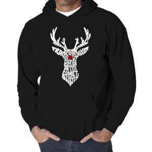 Santa's Reindeer  - Men's Word Art Hooded Sweatshirt