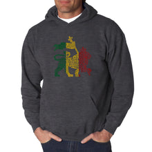 Load image into Gallery viewer, One Love Rasta Lion - Men&#39;s Word Art Hooded Sweatshirt