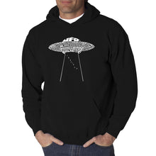 Load image into Gallery viewer, Flying Saucer UFO - Men&#39;s Word Art Hooded Sweatshirt