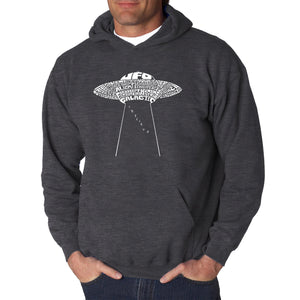 Flying Saucer UFO - Men's Word Art Hooded Sweatshirt