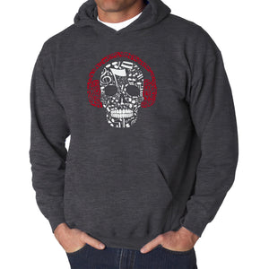 Music Notes Skull  - Men's Word Art Hooded Sweatshirt