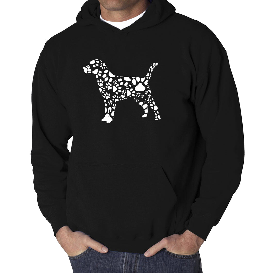 Dog Paw Prints  - Men's Word Art Hooded Sweatshirt