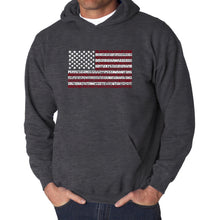 Load image into Gallery viewer, 50 States USA Flag  - Men&#39;s Word Art Hooded Sweatshirt