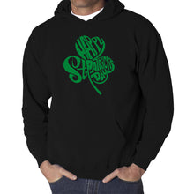 Load image into Gallery viewer, St Patricks Day Shamrock  - Men&#39;s Word Art Hooded Sweatshirt
