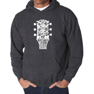 Guitar Head Music Genres  - Men's Word Art Hooded Sweatshirt
