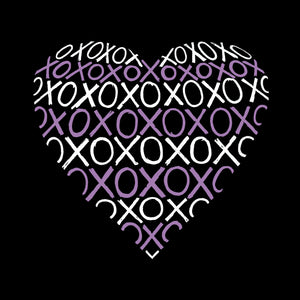 LA Pop Art Boy's Word Art Hooded Sweatshirt - XOXO Heart