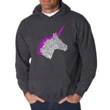 Load image into Gallery viewer, Unicorn - Men&#39;s Word Art Hooded Sweatshirt