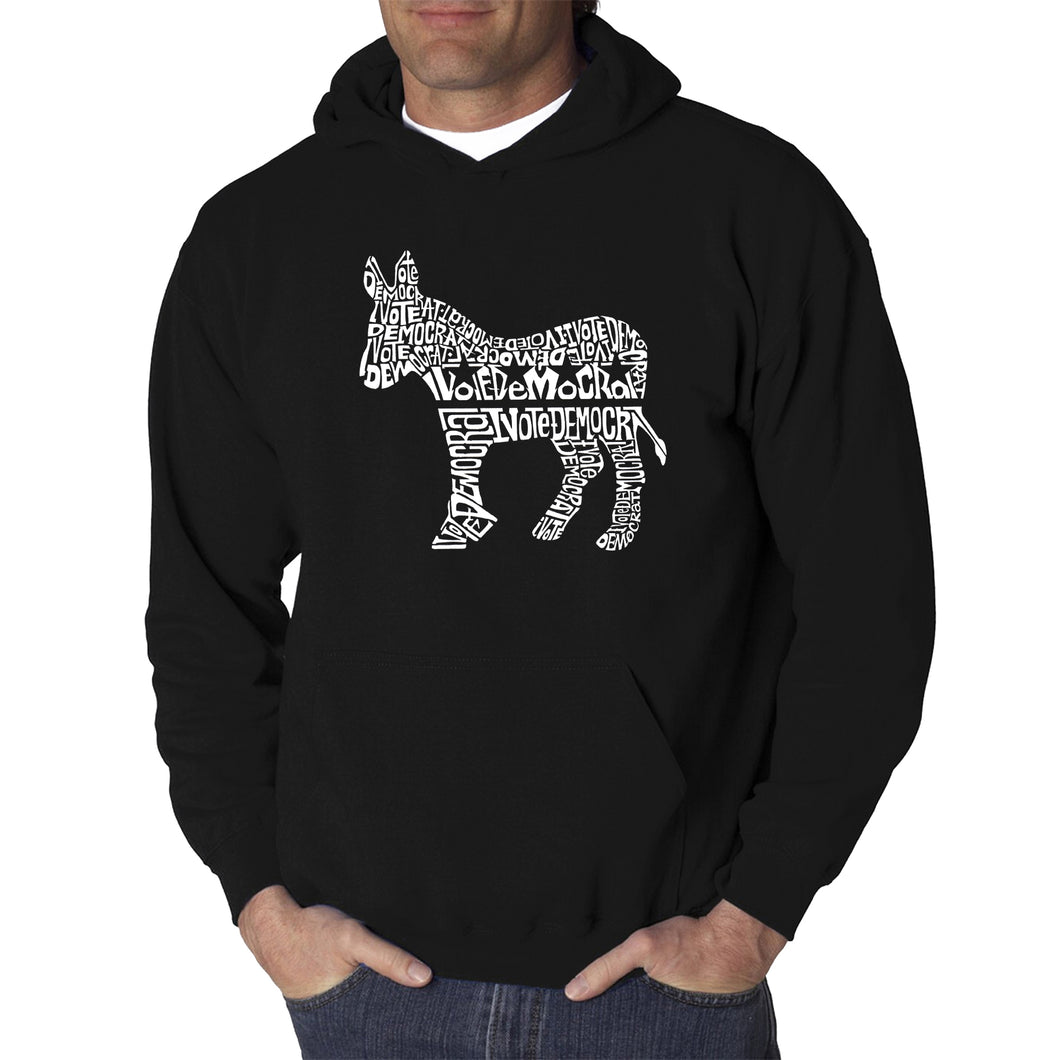 I Vote Democrat - Men's Word Art Hooded Sweatshirt